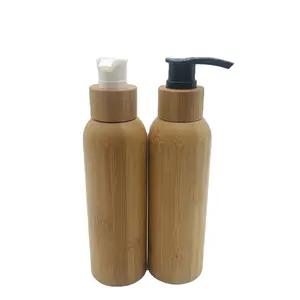 50 ml 100ml 120ml 200ml 150ml 250 ml 8oz 300ml 400ml 500ml Shampoo de bambu Cosméticos pet Garrafa bomba de loção de plástico com tampa de bambu
