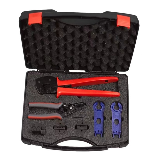 LEKON Hot Sale MC4-A2546B Solar PV Connection Tool Kit Multifunctional Tool Set Crimping Pliers,wire Stripper