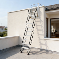 Échelle pliante murale OEM sans ouverture de plafond requise pour une utilisation en intérieur