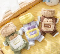 Automne hiver épaissi chaud matelassé poche laisse coton manteau pour chiens et chats (Teddy Bichon)