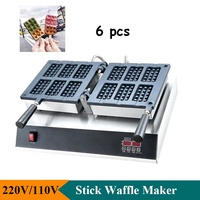 Nouvelle conception de gaufrier électrique carré de 1,5 kW, machine à gaufres miniatures pour 6 gaufres, appareil de cuisine
