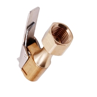 Embout de gonflage de pneu en laiton robuste à flux fermé avec clip, connecteur universel pour compresseur d'air et outils de pompage