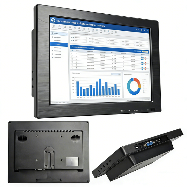 10.4 Inch Industrial LCD Monitor 4:3 1024x768 High Brightness Display with OSD Keypad for HMI Control