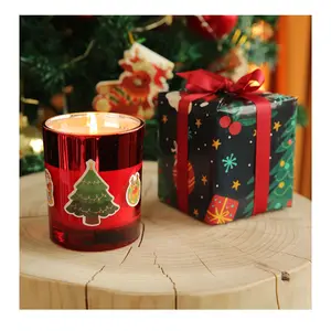 圣诞极限发光二极管照明香味蜡烛圣诞老人装饰桌面