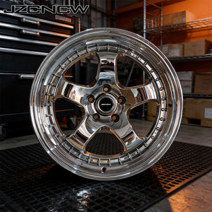 JZCNCW New 2-piece 18inch 40mm Chrome Forged Aluminum Alloy Wheels 5x114.3mm CB73.1mm FA1 FB2 E210 <b>Passenger</b> Car - Product Image 2