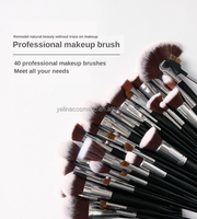 Ensemble de pinceaux de maquillage complet avec logo personnalisé, noir, 40 pièces, pinceaux de maquillage cosmétiques vegan de luxe