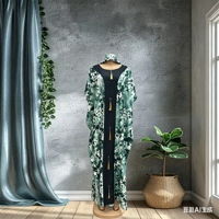 Gaun Maxi Kasual Wanita Afrika Grosir, Motif Tie Dye Batik, Rumbai Emas di Tengah, Panel Hitam, Ukuran Besar, Gaun Wanita