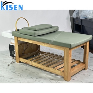 เตียงสระผมนวดไทยโครงไม้เนื้อแข็งยี่ห้อ Kisen Salon สำหรับร้านเสริมสวยและร้านตัดผม - Product Image 6