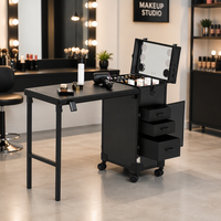 Table de manucure pliable OBOX, bureau à ongles portable, ensemble de mobilier de salon avec ventilateur pour studio de beauté OEM ODM