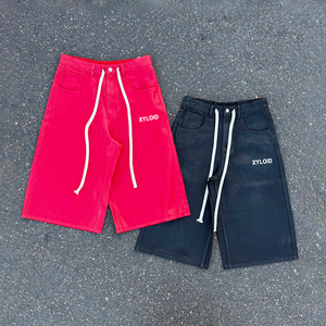 High Quality Design Oversized Casual Wear Plain Wax Denim <b>Jeans</b> <b>3</b>/<b>4</b> Shorts Custom Vintage Wax <b>Jeans</b> Pants <b>3</b>/<b>4</b> Shorts For Men - Product Image 1