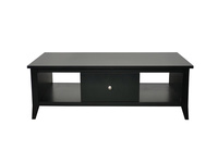 Table basse moderne haut de gamme avec plateau en bois noir pour salon
