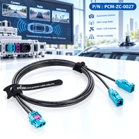 Câble Rosenberger HFM Mini FAKRA vers double FAKRA femelle, assemblage coaxial vertical à double cavité code Z pour caméra automobile ADAS