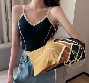 <span class=keywords><strong>Top</strong></span> court dos nu noir pour femme, Camisole dos nu, mode décontractée, <span class=keywords><strong>Top</strong></span> tubulaire, sans manches, gilet court, Sexy, débardeur, soutien-gorge - Product Image 2