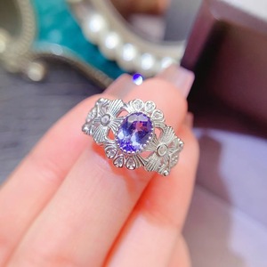 Anelli da Matrimonio Classici alla Moda con Taglio Ovale in Argento Sterling 925 con Tanzanite Naturale per Donne Spedizione Gratuita Vendita all'Ingrosso dalla Cina - Product Image 2
