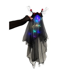 Diademas de malla al por mayor para Halloween, accesorios espeluznantes para el cabello con murciélagos y arañas para fiestas - Product Image 1