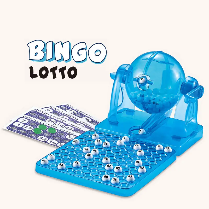 Blue 90 number lottery machine bingo rollette game children's lotto with 72 card
