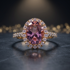 Anillo de Compromiso y Boda de Plata de Lujo Chapado en Oro de 14K con Circonita para Fiestas y Aniversarios - Product Image 2