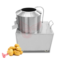 Industriële roestvrijstalen fruit- en notenpeller, hoogrendements elektrische aardappel- en wortelwasmachine, 220V, 60kg, 1 set