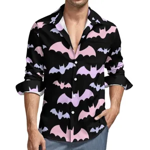 Camicia da uomo <span class=keywords><strong>con</strong></span> motivo <span class=keywords><strong>a</strong></span> <span class=keywords><strong>pipistrello</strong></span> stampato 3D <span class=keywords><strong>con</strong></span> motivo <span class=keywords><strong>a</strong></span> zucca camicia Casual <span class=keywords><strong>a</strong></span> maniche lunghe da uomo camicia ampia Streetwear - Product Image 5