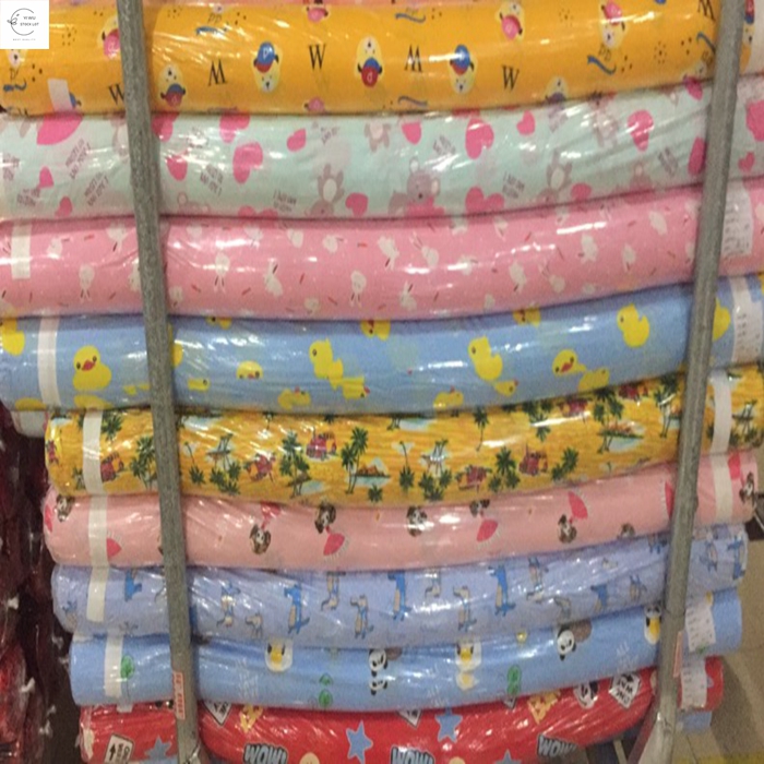 Китайский рынок, хорошая цена, 100% искусственный шелк, принт, мультяшный дизайн, Складская ткань