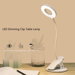 Portable Rechargeable 5W ABS LED Table Lamp Modern Design Cordless Desk Lamp <b>Clamp</b> Clip-On Power Supply Touch Control 3-Color - Product Image 2