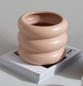 Maceta de cerámica con círculo creativo nórdico, maceta verde Morandi Simple moderna para el hogar y el jardín, maceta esmaltada - Product Image 6