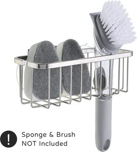 Estante <span class=keywords><strong>de</strong></span> cocina <span class=keywords><strong>de</strong></span> acero inoxidable 304 con ventosa, organizador <span class=keywords><strong>de</strong></span> fregadero, soporte para jabón y esponja, colgador <span class=keywords><strong>de</strong></span> paños <span class=keywords><strong>de</strong></span> cocina, <span class=keywords><strong>escurridor</strong></span> sin taladro - Product Image 3