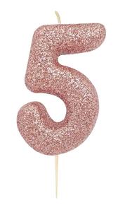 Hotsale Glitter Powder Golden Birthday Cake Decoration Little Glitter Number Candles Rose Gold - Product Image 4