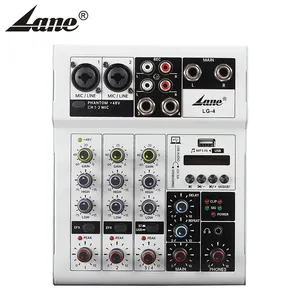 Lane LG-4 Konsol Mixer Audio Mini, Usb Mp3 4 Ch Digital Profesional Audio Profesional untuk Penampilan Di Panggung KTV