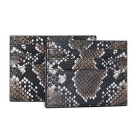 Portefeuille de voyage RFID avec logo personnalisé Porte-cartes de crédit en cuir de peau de serpent pour femme ou homme