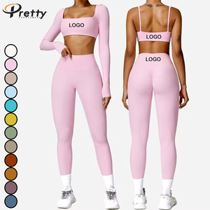 Set di 4 Pezzi all'Ingrosso, Abbigliamento Sportivo da <span class=keywords><strong>Donna</strong></span> Aderente, Completo Yoga Spazzolato ad Asciugatura Rapida, <span class=keywords><strong>Tuta</strong></span> Invernale per Fitness e Corsa all'Aperto - Product Image 2