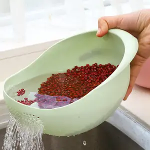 Multi-Functional Creative Kitchen Rice Washing Vegetables Washing Sieve Household Plastic Rice Washing Basin Drain Basket