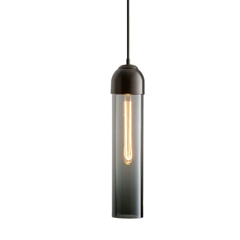 Lustre led nórdico de metal moderno e minimalista, para quarto, bar, restaurante, lâmpada de luxo, cabeça única, vidro