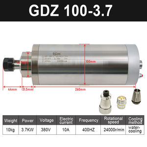 HLTNC haute vitesse 24000 tr/min refroidi à l'eau 400HZ 3.7kw ER20 380V 10A moteur de broche de fraisage en métal pour CNC - Product Image 2