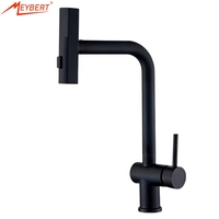 Robinet d'évier de cuisine extractible en acier inoxydable avec cartouche céramique, rotation à 360 degrés, montage sur plan, levier unique, eau chaude et froide