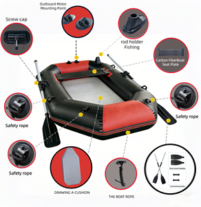 Bateau de pêche <span class=keywords><strong>gonflable</strong></span> pliable en PVC de 8,5 pieds, <span class=keywords><strong>kayak</strong></span>, canoë, annexe, capacité de 3 personnes, pompe à air, pagaies, surf, plongée, certifié CE - Product Image 3