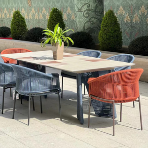Ensemble de salle à manger d'extérieur commercial, chaises de salle à manger empilables en aluminium, <span class=keywords><strong>table</strong></span> d'extérieur, jardin, patio, restaurant, café, balcon, mobilier - Product Image 2
