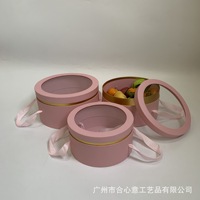 Draagbare PVC doorzichtige ronde handzame bloemen- en fruitgeschenkdoosjes, set van drie, uit China, bewaarde zeep souvenirdoosjes