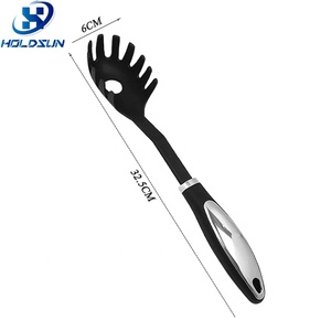 Utensilios de Cocina Resistentes <span class=keywords><strong>al</strong></span> Calor, Ligeros, Aptos para Alimentos, Cucharas para Servir Espaguetis de Nailon Negro, Servidor de Espaguetis - Product Image 2