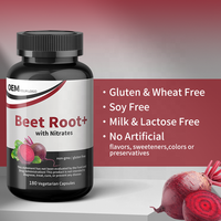 Capsules d'oxyde nitrique de betterave OEM, 180 unités, avec nitrates et antioxydants précurseurs, complément énergétique pour adultes