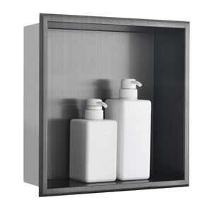 Nicho de ducha de acero inoxidable 304, negro mate, resistente al agua, LED, montaje en esquina, estante de baño para Hotel, almacenamiento de pared moderno - Product Image 6