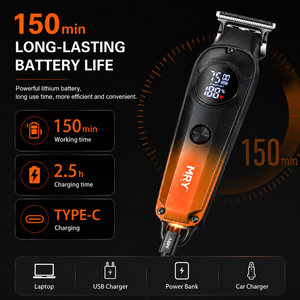 Cortadora <span class=keywords><strong>de</strong></span> <span class=keywords><strong>Pelo</strong></span> MRY MR186M <span class=keywords><strong>de</strong></span> Aleación <span class=keywords><strong>de</strong></span> Zinc con Pantalla LCD Digital, Carga Rápida USB, Recargable <span class=keywords><strong>de</strong></span> 1200mAh, Recortadora <span class=keywords><strong>para</strong></span> Barbería, Salón y Hogar <span class=keywords><strong>para</strong></span> <span class=keywords><strong>Hombres</strong></span> - Product Image 6