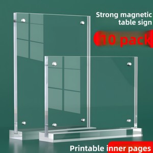 Soporte <span class=keywords><strong>de</strong></span> exhibición <span class=keywords><strong>de</strong></span> acrílico magnético <span class=keywords><strong>de</strong></span> 3 mm <span class=keywords><strong>de</strong></span> grosor con imán fuerte para tarjetas <span class=keywords><strong>de</strong></span> mesa A4/A5, listas <span class=keywords><strong>de</strong></span> precios publicitarias, diseño posmoderno CN - Product Image 3