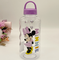 Gobelet en plastique transparent 1L au design personnalisé avec couvercle et paille pour boire directement – Écologique, idéal pour les voyages et l'extérieur, style moderne