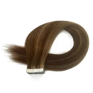 Tape In Hair Extensions D4/8 Brown 100% Human Virgin Hair Double Drawn Cuticle Aligned Remy Hair Wefts Wholesaler 12A 14-24 inch