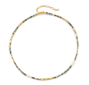 Gargantilla de cuentas de Latón chapado en oro de 18 quilates de moda con Turquesa africana y diseño geométrico logotipo personalizable collar de fiesta para mujer - Product Image 6