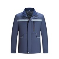 Abbigliamento da Lavoro Invernale Personalizzato per Uomo e Donna, Blu Navy e Rosso, in Poliestere con Fodera in Cotone, Uniformi Spesse e Calde