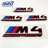 Autocollant d'emblème de voiture léger pour BMW M2 M3 M4 Competition, badge M Power tricolore, autocollant pour la carrosserie, modification du coffre arrière