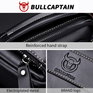 Sac à bandoulière/sac à main multifonctionnel en cuir véritable pour homme BULLCAPTAIN, grande capacité, style rock, sacs messagers - Product Image 3