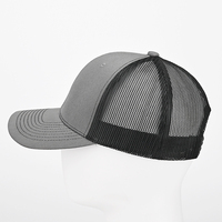 Gorra Trucker Richardson 112 de Malla con Logotipo Personalizado, Estilo Estructurado, Ajustable, Negra, Gorras Deportivas para Hombre